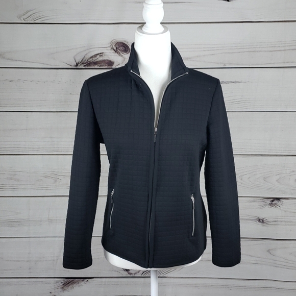 Karen Scott Jackets & Blazers - Karen Scott Sport • PS jacket zipper waffle black
